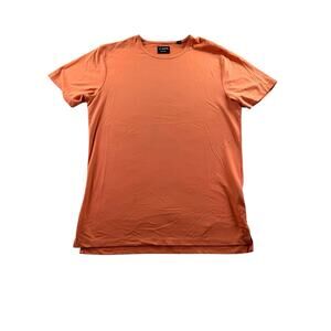 Cuts Clothing Split Hem Shirt Mens Size L Orange Color Tee Short Sleeve